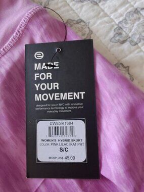 NEW ETONIC PULLON HYBRID SKORT IN PINK LILAC IKAT PRINT SIZE SMALL RETAIL $45